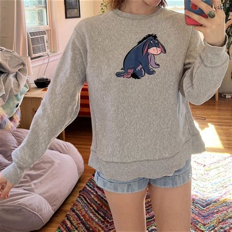 Disney Brand Eeyore Crewneck Size L Slight Bleach Depop