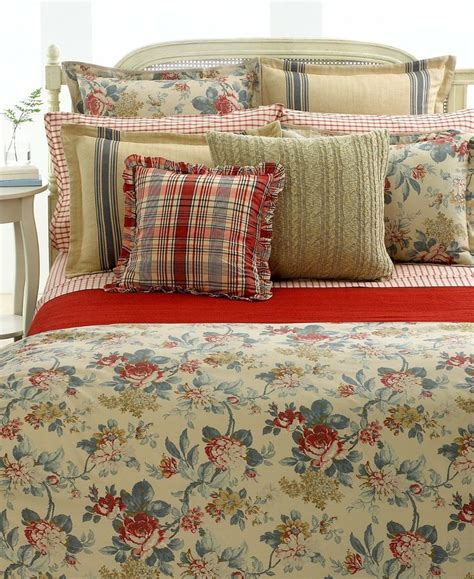 Ralph Lauren Dusty Blue Lake House Floral Queen Bedskirt