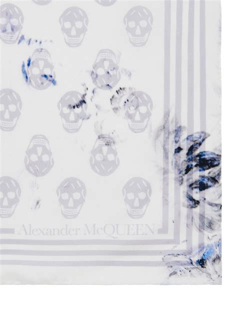 Alexander McQueen Chiaroscuro Biker Silk Scarf Farfetch