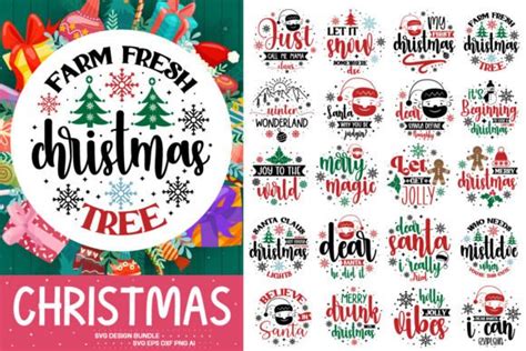 Christmas Round Sign Svg Bundle Graphic By Gatewaydesign · Creative Fabrica