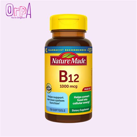 Nature Made Vitamin B12 1000 Mcg 150 Softgels Orpa