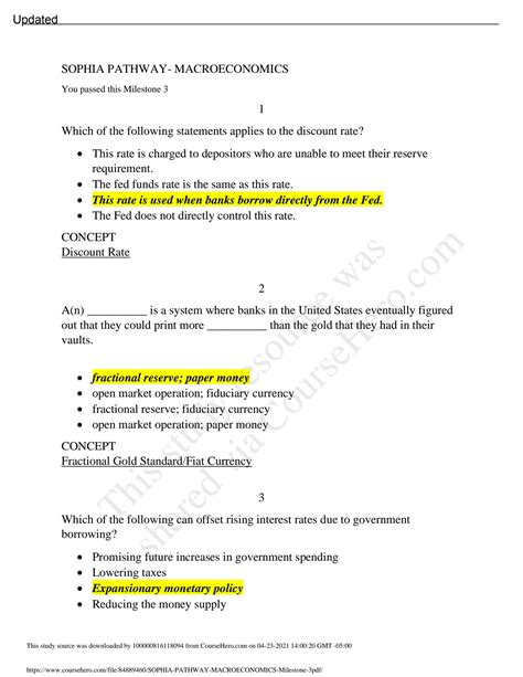 Solution Sophia Pathway Macroeconomics Milestone Pdf Watermark