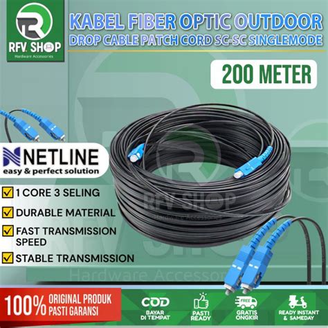 Jual Kabel FO Fiber Optic Single Mode SC SC 200 METER FTTH Drop Core