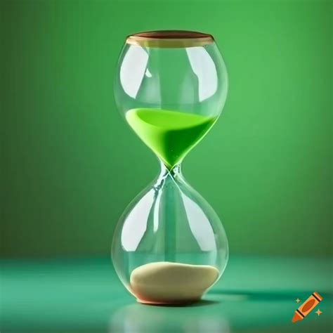 Hourglass On Green Background On Craiyon