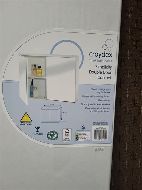 Croydex Avon Double Door Stainless Steel Mirror Cabinet Cm X Cm For