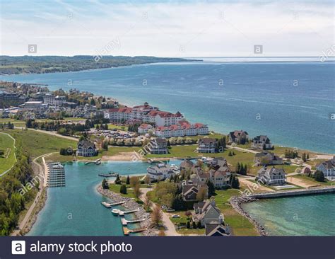 Aerial View Of Bay Harbor Stock Photo Alamy