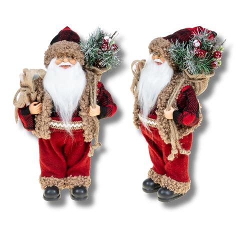 Boneco Papai Noel Cm Vermelho Saco Enfeite Natalino Premium