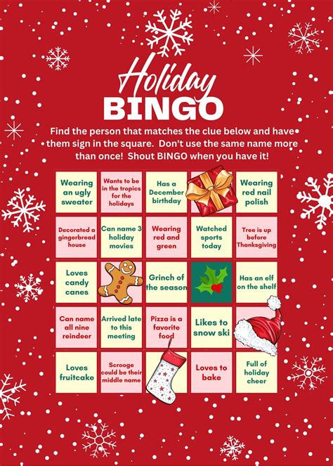 Christmas Bingo, Office Party, Holiday Game, Holiday Office Party Game ...