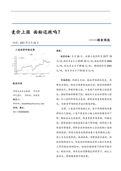 布瑞克粮食市场双周度监测报告 20210526