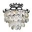 Vaxcel C Elsa Capiz Shell Flush Mount Satin Nickel Finish