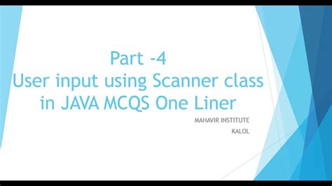 User Input Using Scanner Class In JAVA YouTube