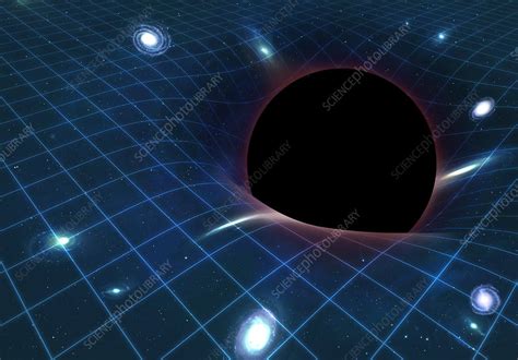 Black Hole Warping Space Time Artwork Stock Image F0027878