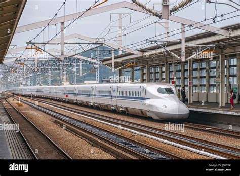 Shinkansen Train Pulls Into Shin Osaka Station Japan Stock Photo Alamy