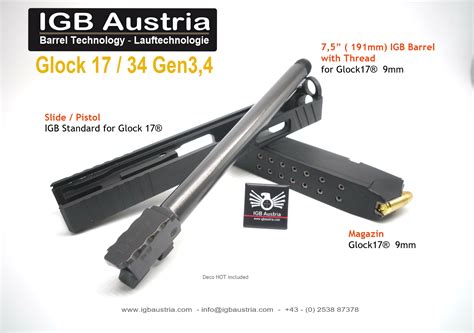 IGB Austria Barreltechnology 7 5 Zoll IGB Glock17 Glock34 Gen3 4