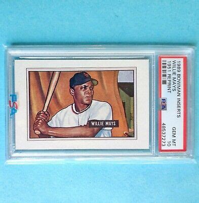 Psa Mint Bowman Reprint Willie Mays Rookie Rc Baseball Card