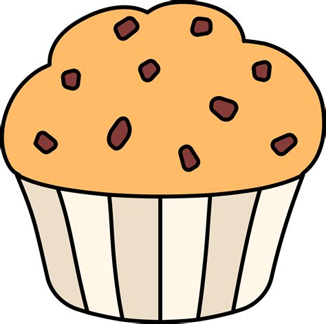 Muffin Chocolate Chip Dessert Icon Element Illustration Colored Outline