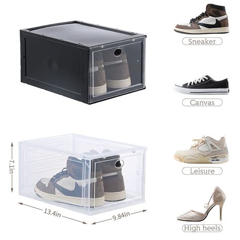 Insty Shoe Boxes Set Of Stackable Clear Plastic Shoe Storage Boxes