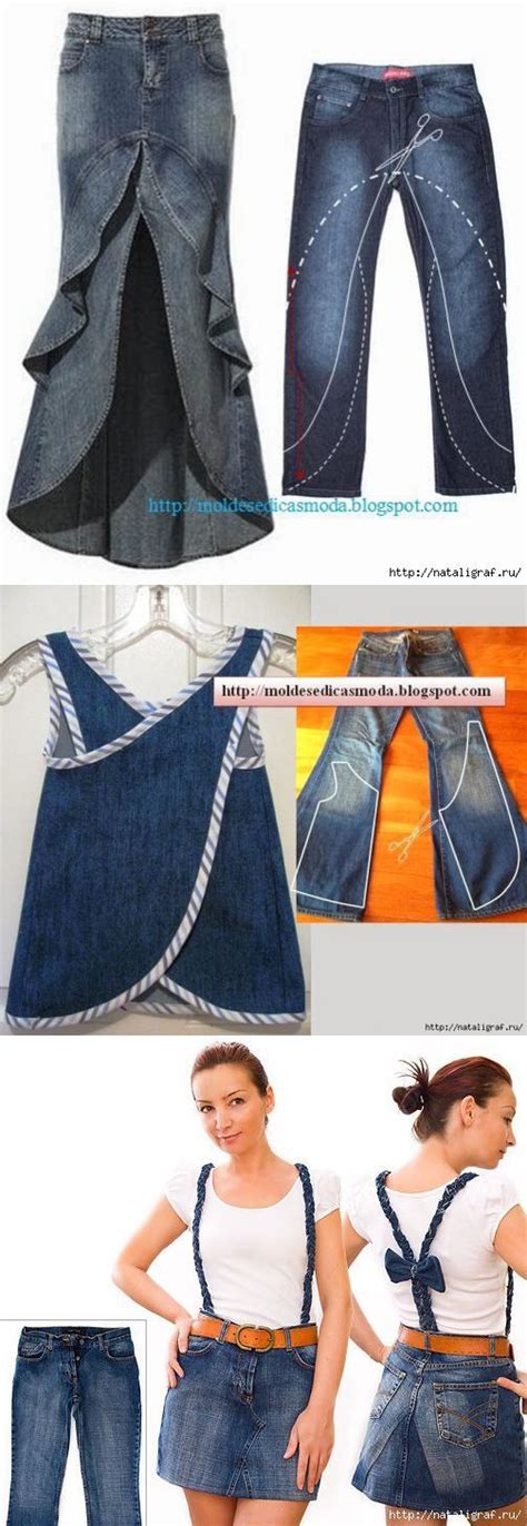 The Instructions For How To Make A Skirt Out Of Old Jeans