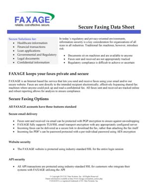 Fillable Online Secure Faxing Data Sheet FAXAGE Fax Email Print