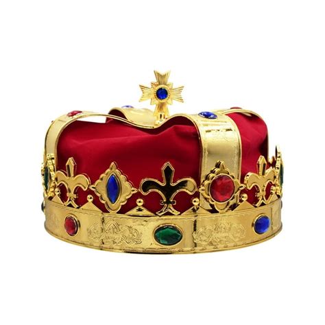 Nicky Bigs Novelties Adult Royal King Crown Queen Jeweled Gold Hat