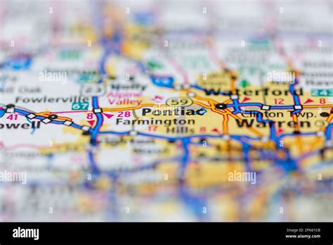 Pontiac michigan on a map hi-res stock photography and images - Alamy