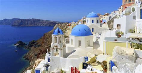 Santorin Dörfer Kirchen Tagestour mit Blick auf den Sonnenuntergang