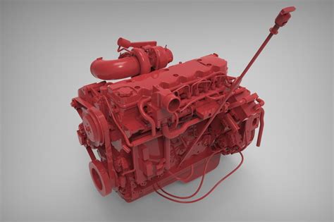 Engine Cummins Qsb 6 3d Model Max Fbx Stp