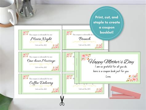 Mothers Day Coupon Book Printable Digital Download Mothers Day T