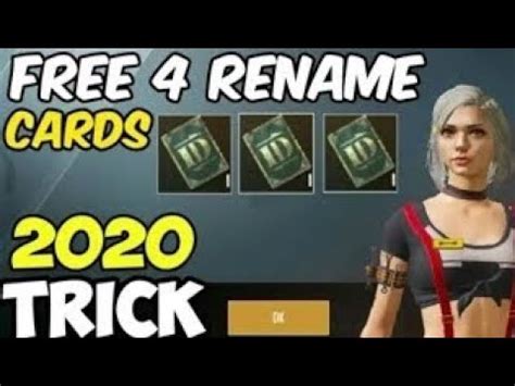 How To Get Free Rename Cards Easily Without Any Cost Pubg Mobile