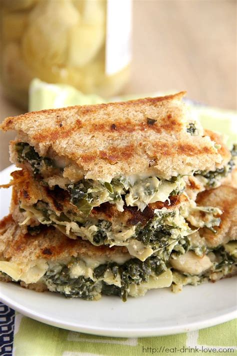 Spinach Artichoke Grilled Cheese Eat Drink Love