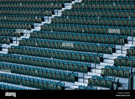 Retro Image Of Safeco Field With Rows Of Green Stadium Seats Empty