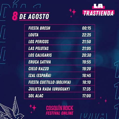 Grilla Completa Del Cosqu N Rock Festival Online