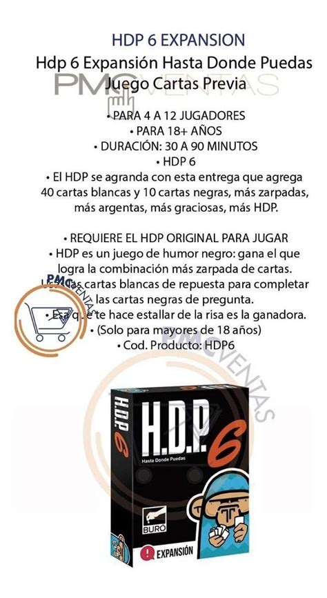 Hdp 6 Expansión Hasta Donde Puedas Juego Cartas Previa PMC Ventas