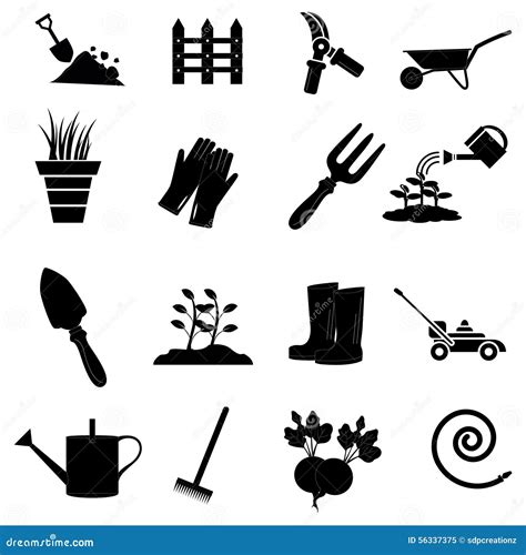 Gardening Icons Set Stock Vector Illustration Of Gardening