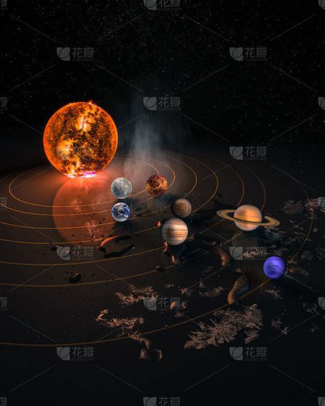 太阳系八大行星水星金星地球火星木星土星天王星海王星科学和教育背景由NASA提供的