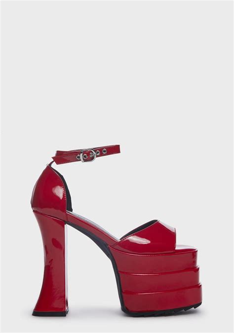 Lamoda Stacked Platform Sandal Heels Red Dolls Kill