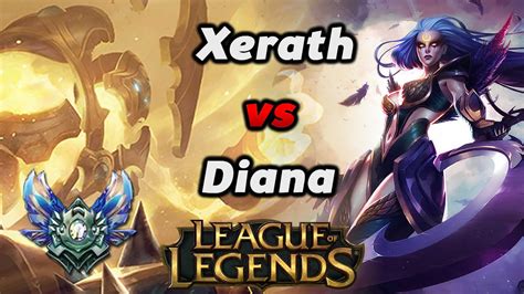 League Of Legends Xerath Vs Diana Diamond Pre Season 6 Gameplay Youtube