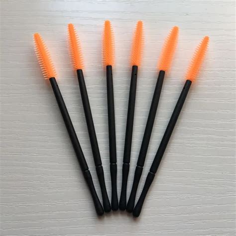 50pcs Deluxe Retractable Silicone Disposable Mascara Wands Applicator Makeup Brush For Eyelash