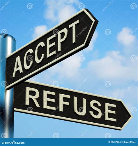 Accept Or Refuse Directions On A Signpost Stock Illustration