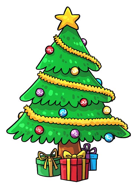 cartoon christmas tree clipart