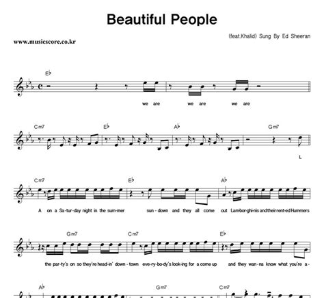 Ed Sheeran Beautiful People 악보