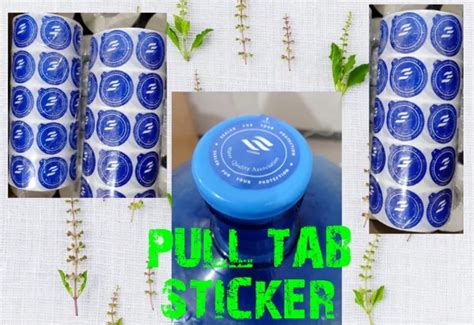 Pull Tab Sticker Hygienic Sticker 500 Pcs Per Roll Non Spill Cap