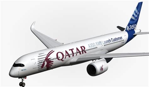 Airbus A350 Xwb Qatar Airways Modelo 3d 57 Blend Fbx Obj Free3d