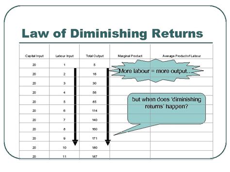 Laws Of Diminishing Returns Numerical Example Factor