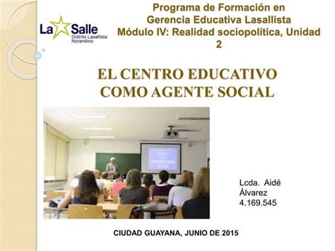 La Escuela Como Agente Social Ppt