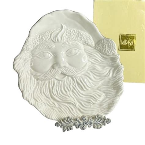 Mikasa Santa S Cookie Plate Holiday Elegance Porcelain Santa Face