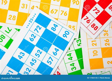 Bingo Cards in Various Colors Stock Image - Image of green, yellow ...