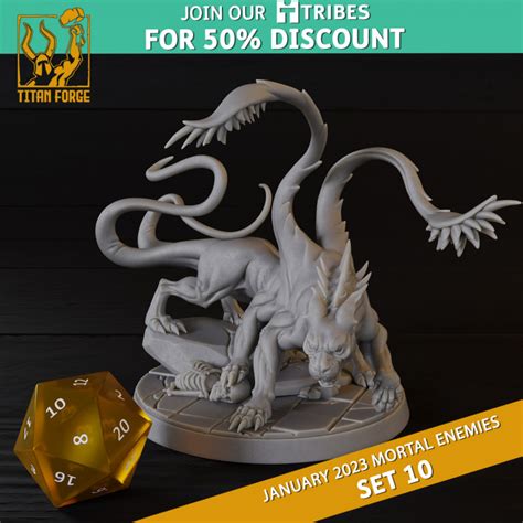 3D Printable RPG Monsters DnD 5e Mortal Enemies Set 10 By Titan