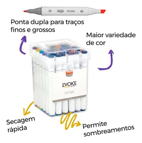 Canetas Brancas Para Pintar Bobbie Good - Canetinha para Pintar Bobbie Goods 48 Marcadores Dual Marker - Evoke ...