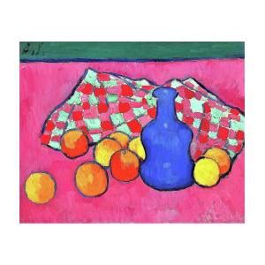 Blue Vase With Oranges Digital Remastered Edition Painting By Alexej